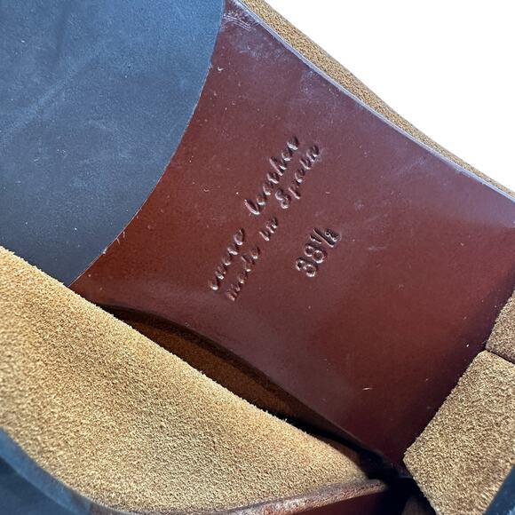 Chie Mihara Lace-Up Sandals Block Heel Suede Tan Brown Size 38.5 US 8.5 - Picture 16 of 16